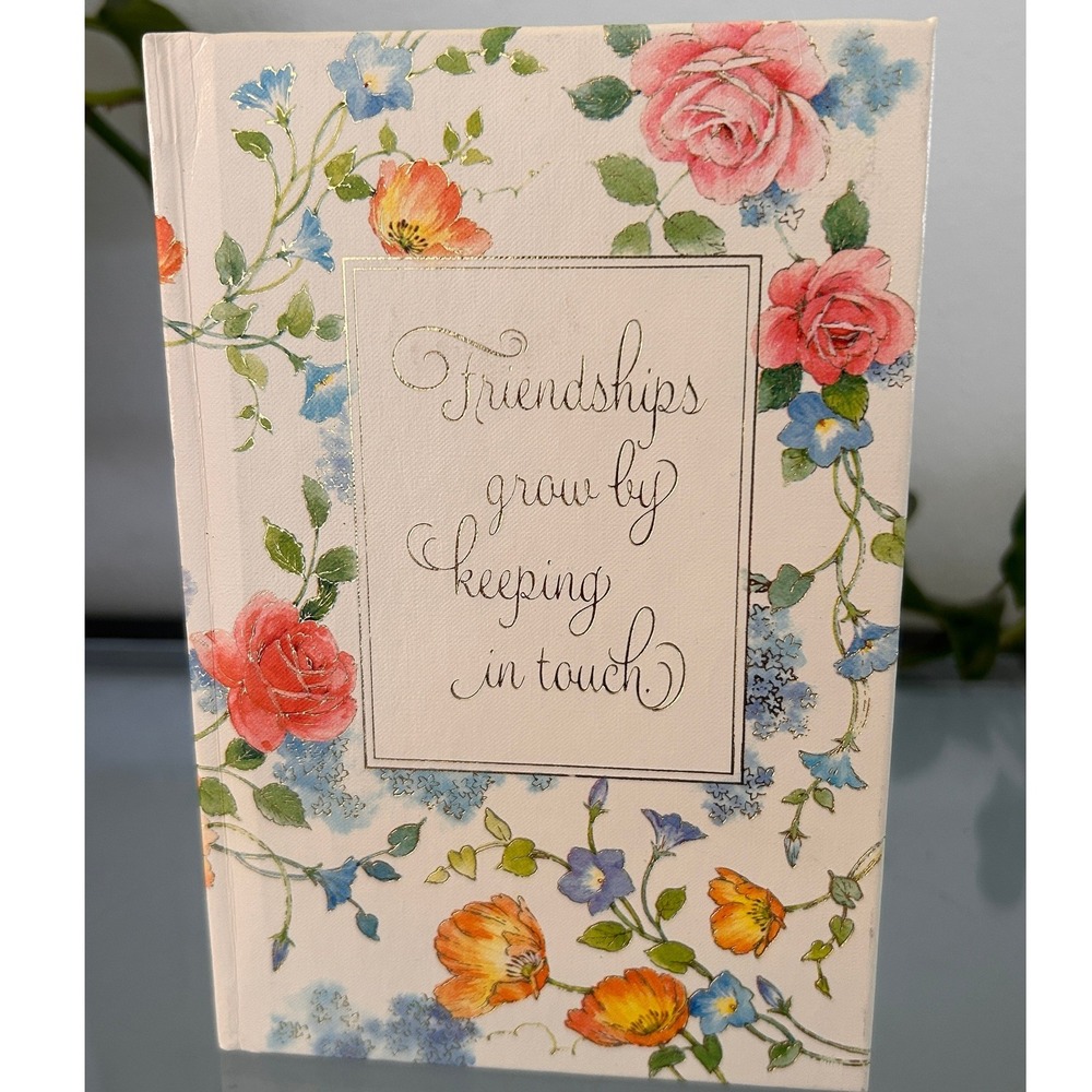 Vintage‎ 1980 Hallmark Floral Address Book "Friendships Grow" Gold Foil RA 880-1